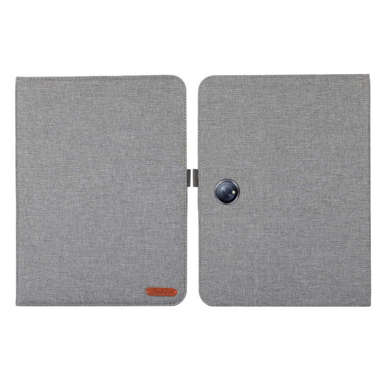 For OPPO Pad Neo 11.4 Fabric Texture Horizontal Flip Leather Tablet Case(Grey) by bashfashion