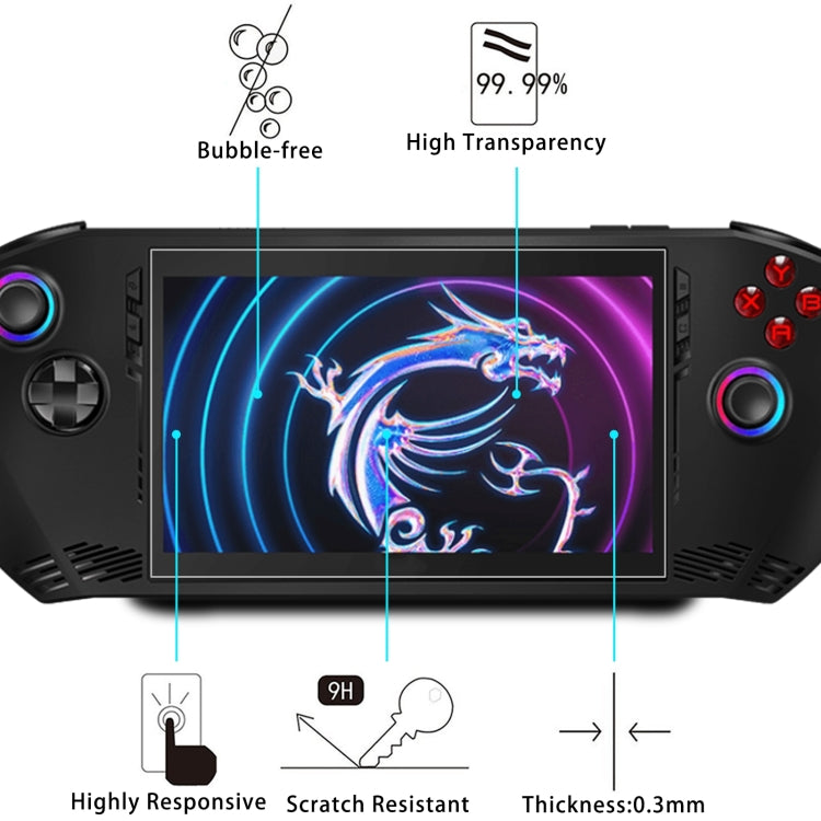 For MSI Claw 7 inch Game Console 9H 0.3mm Explosion-proof Tempered Glass Film by bashfashion
