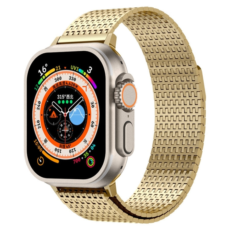 For Apple Watch Ultra 2 49mm Milanese Loop Magnetic Clasp Stainless Steel Watch Band(Gold) by bashfashion