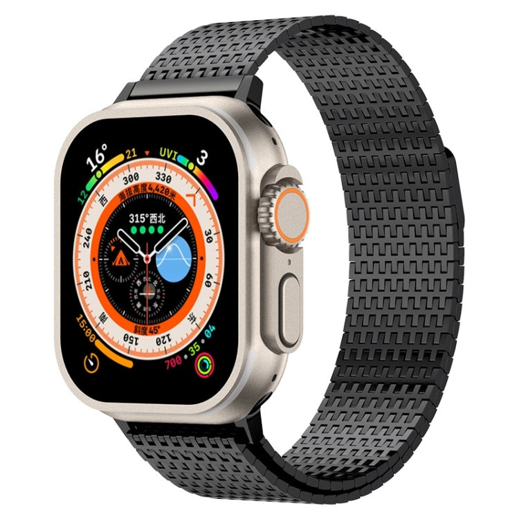 For Apple Watch Series 8 41mm Milanese Loop Magnetic Clasp Stainless Steel Watch Band(Black) by bashfashion