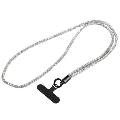 Sparkling Diamond Round Anti-lost Rope Long Lanyard(Silver) by bashfashion