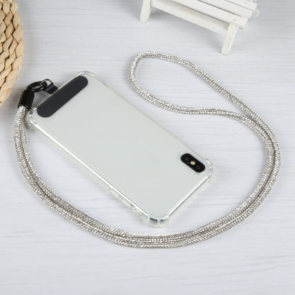 Sparkling Diamond Round Anti-lost Rope Long Lanyard(Silver) by bashfashion