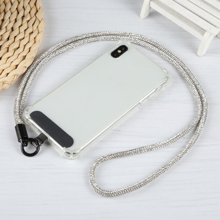 Sparkling Diamond Round Anti-lost Rope Long Lanyard(Silver) by bashfashion
