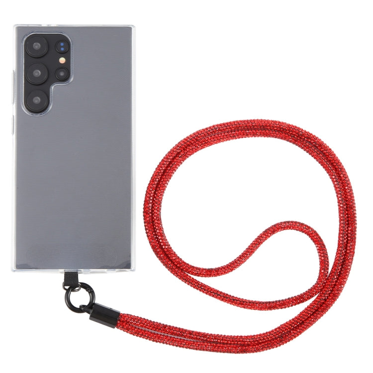Sparkling Diamond Round Anti-lost Rope Long Lanyard(Red) by bashfashion