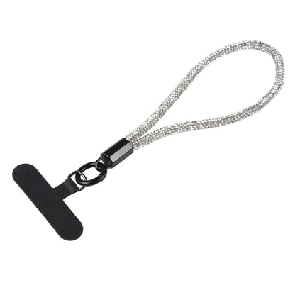 Sparkling Diamond Round Anti-lost Rope Short Lanyard(Silver) by bashfashion