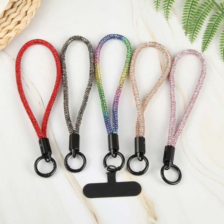 Sparkling Diamond Round Anti-lost Rope Short Lanyard(Colorful) by bashfashion