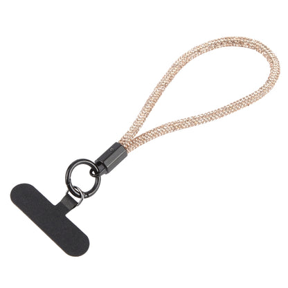 Sparkling Diamond Round Anti-lost Rope Short Lanyard(Gold) by bashfashion