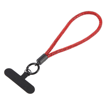 Sparkling Diamond Round Anti-lost Rope Short Lanyard(Red) by bashfashion