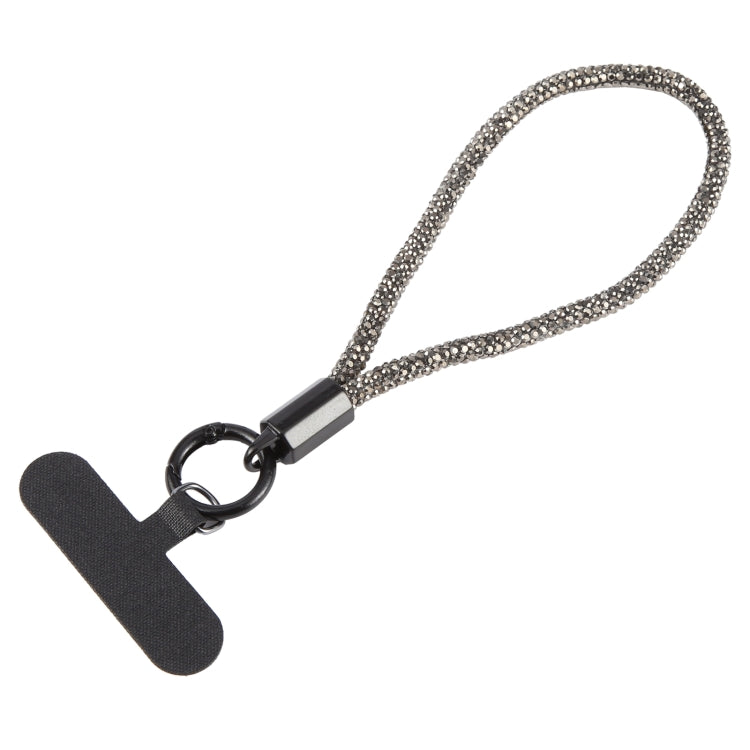 Sparkling Diamond Round Anti-lost Rope Short Lanyard(Black) by bashfashion