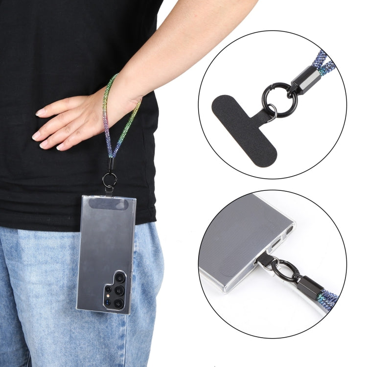 Sparkling Diamond Round Anti-lost Rope Short Lanyard(Black) by bashfashion