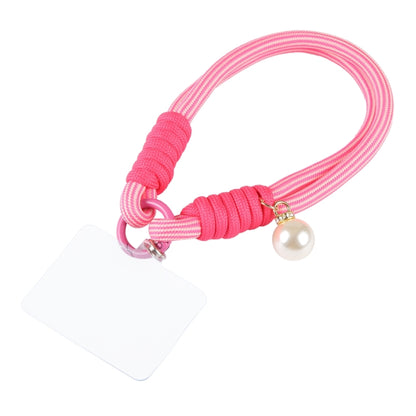 Dopamine Color Pearl Round Twist Rope Short Lanyard(Pink) by bashfashion