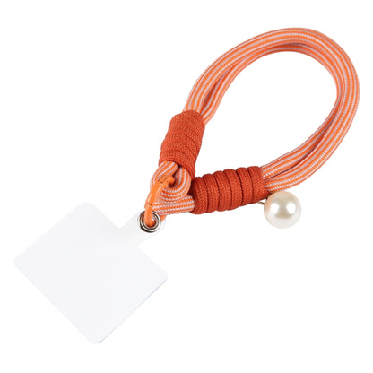 Dopamine Color Pearl Round Twist Rope Short Lanyard(Orange) by bashfashion