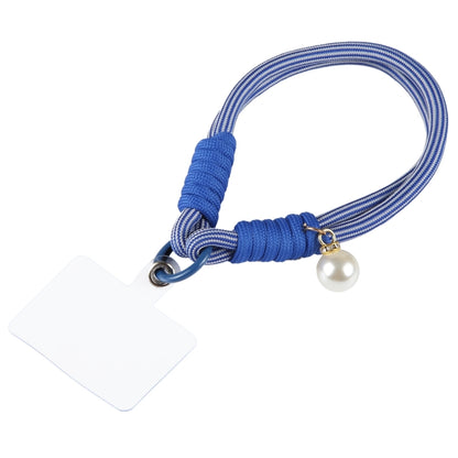 Dopamine Color Pearl Round Twist Rope Short Lanyard(Blue) by bashfashion