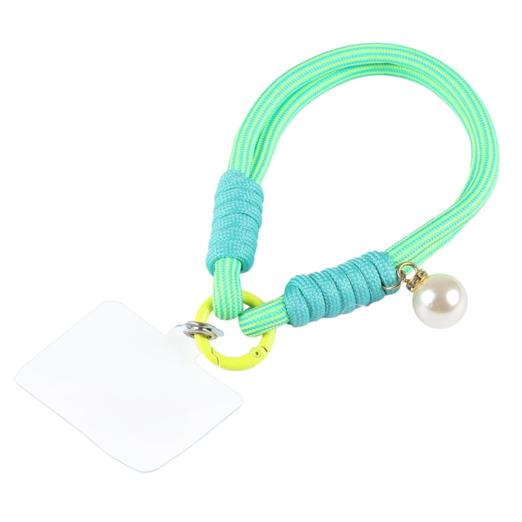 Dopamine Color Pearl Round Twist Rope Short Lanyard(Green Yellow) by bashfashion