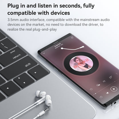 Yesido YH46 Digital Chip 3.5mm Wired Earphone with Microphone(White) by Yesido