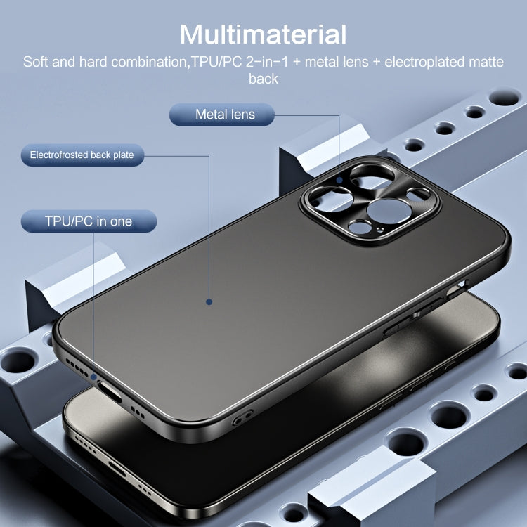 For iPhone 15 Plus R-JUST RJ-61 Electroplating Frosted TPU + PC Phone Case with Holder(Grey) by R-JUST