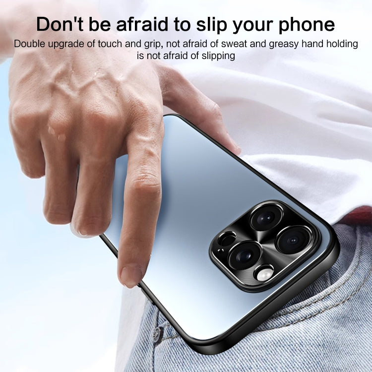 For iPhone 15 Plus R-JUST RJ-61 Electroplating Frosted TPU + PC Phone Case with Holder(Grey) by R-JUST