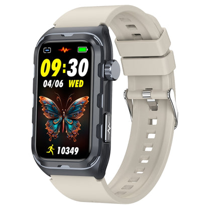 TK79 1.47 inch IP68 Waterproof Smart Watch, Support ECG / Blood Glucose / Blood Oxygen Monitoring / Uric Acid(Beige) by bashfashion