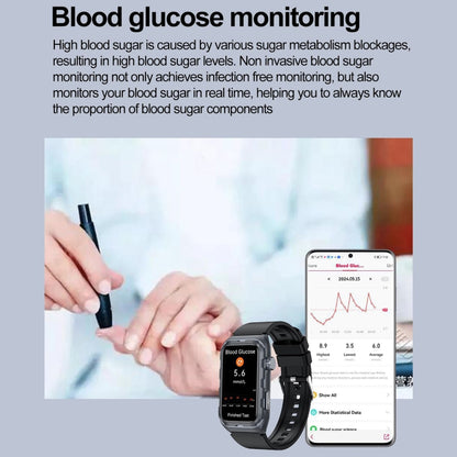 TK79 1.47 inch IP68 Waterproof Smart Watch, Support ECG / Blood Glucose / Blood Oxygen Monitoring / Uric Acid(Beige) by bashfashion