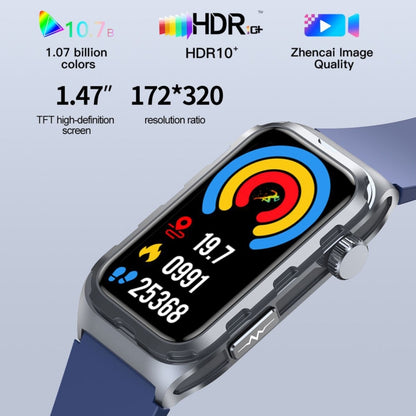 TK79 1.47 inch IP68 Waterproof Smart Watch, Support ECG / Blood Glucose / Blood Oxygen Monitoring / Uric Acid(Blue) by bashfashion