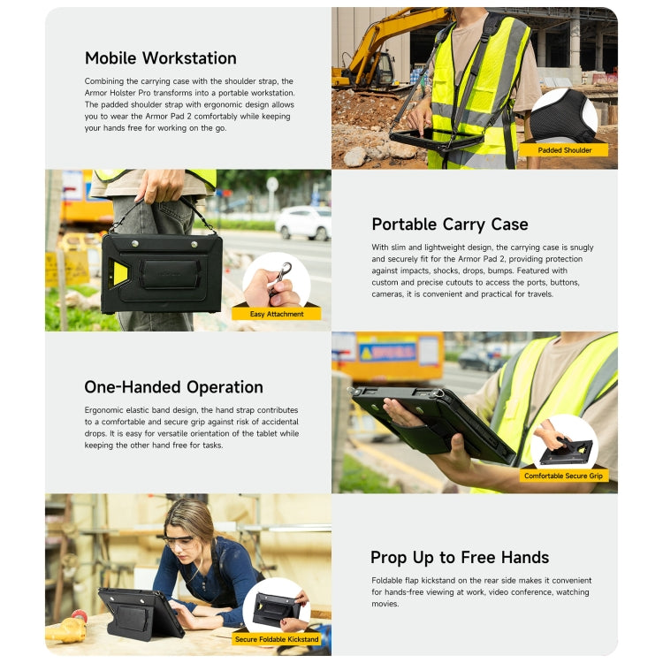 For Ulefone Armor Pad 2 Ulefone 4 in 1 Multi-purpose Tablet Carry Case(Black) by Ulefone