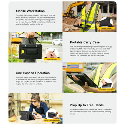 For Ulefone Armor Pad 2 Ulefone 4 in 1 Multi-purpose Tablet Carry Case(Black) by Ulefone