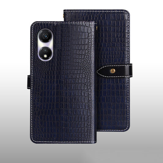 For Honor Play 40 idewei Crocodile Texture Leather Phone Case(Dark Blue) by idewei