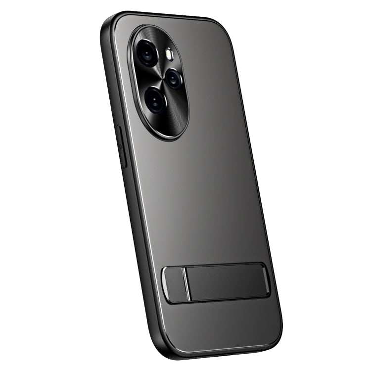 For Honor 100 Pro R-JUST RJ-61 Electroplating Frosted TPU + PC Phone Case with Holder(Grey) by R-JUST