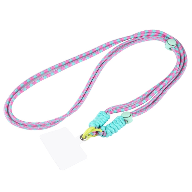 Double Buckle Twist Rope Slim Long Lanyard(Pink Green) by bashfashion