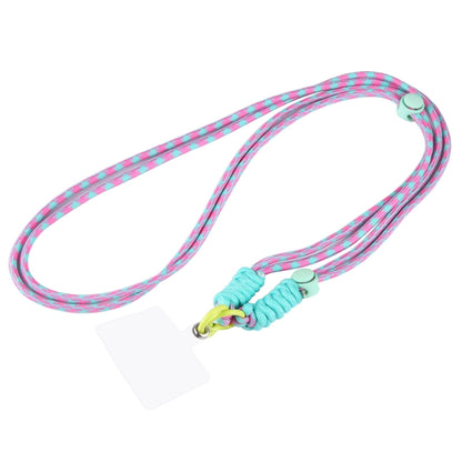 Double Buckle Twist Rope Slim Long Lanyard(Pink Green) by bashfashion