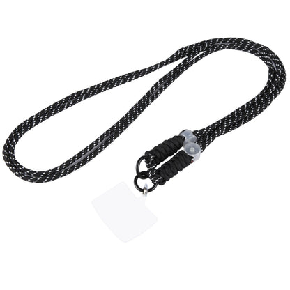 Double Buckle Twist Rope Slim Long Lanyard(Black White) by bashfashion