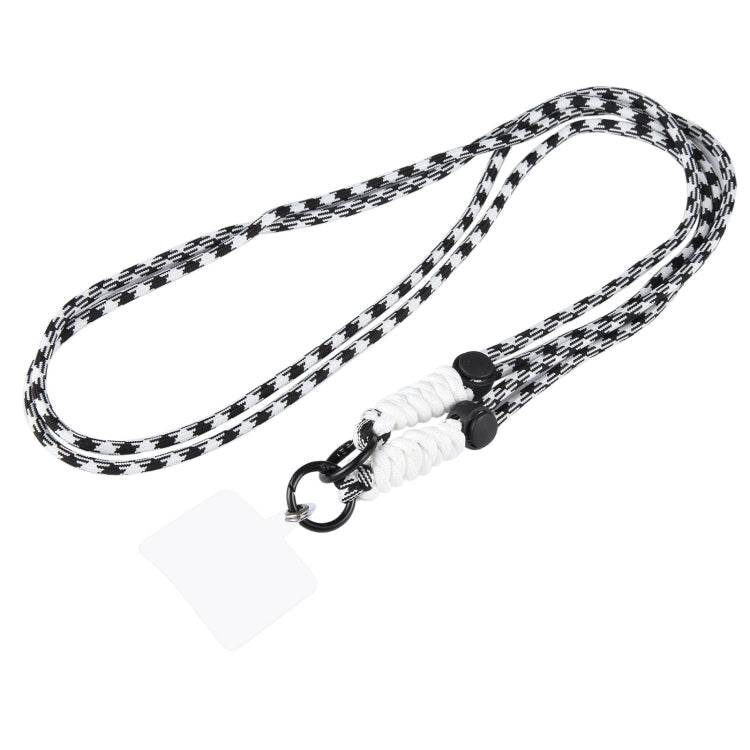 Double Buckle Twist Rope Slim Long Lanyard(White Black) by bashfashion