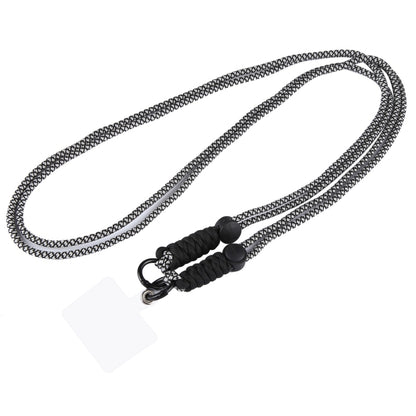 Double Buckle Twist Rope Slim Long Lanyard(Black Grey) by bashfashion