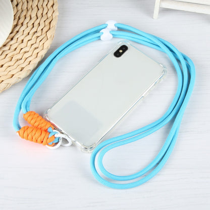 Double Buckle Twist Rope Slim Long Lanyard(Black White) by bashfashion