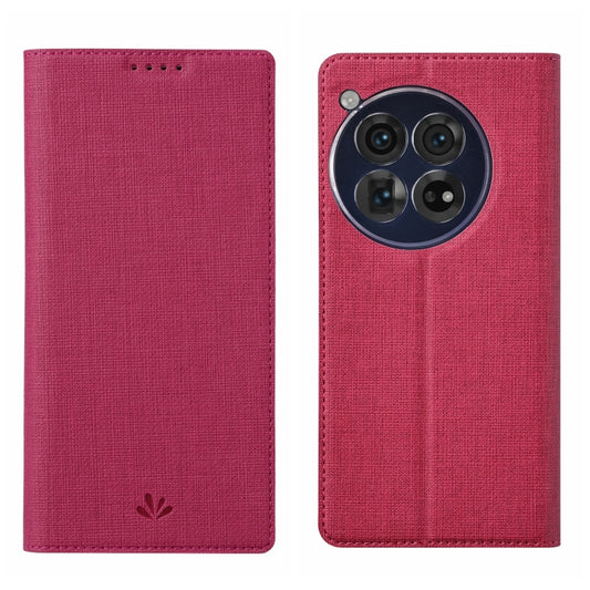 For OnePlus 12 ViLi DMX Series Shockproof TPU + PU Leather Magnetic Attraction Horizontal Flip Case(Rose Red) by ViLi