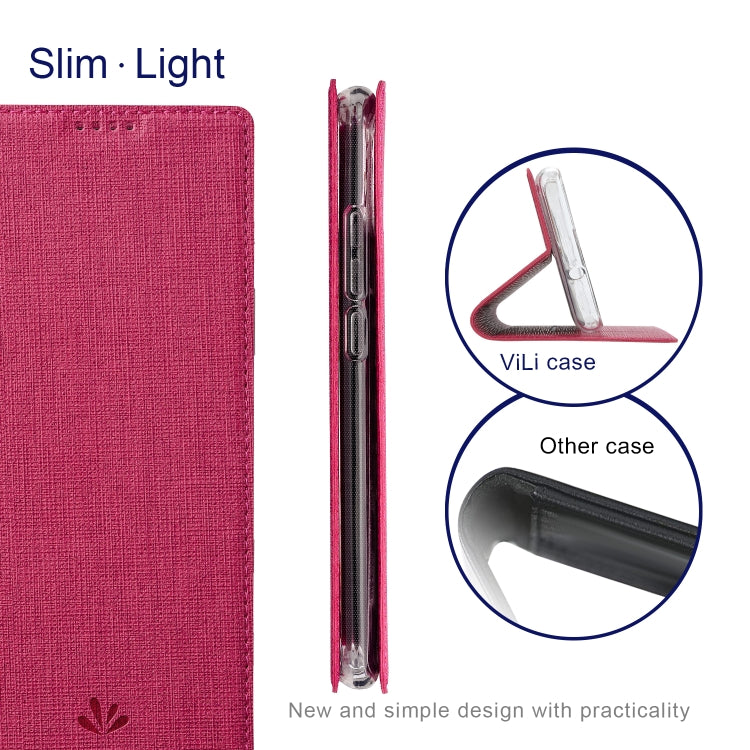 For OnePlus 12 ViLi DMX Series Shockproof TPU + PU Leather Magnetic Attraction Horizontal Flip Case(Rose Red) by ViLi