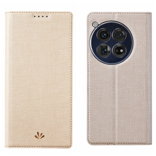 For OnePlus 12 ViLi DMX Series Shockproof TPU + PU Leather Magnetic Attraction Horizontal Flip Case(Gold) by ViLi