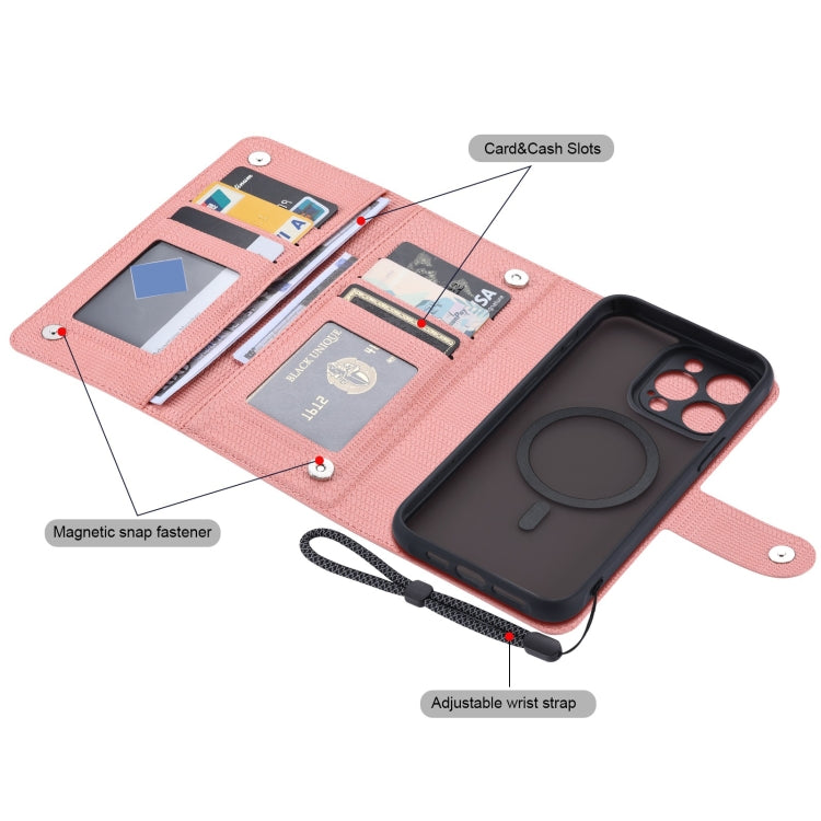 For iPhone 15 Pro Max ViLi GHA Series Shockproof MagSafe RFID Leather Attraction Horizontal Flip Phone Case(Pink) by ViLi
