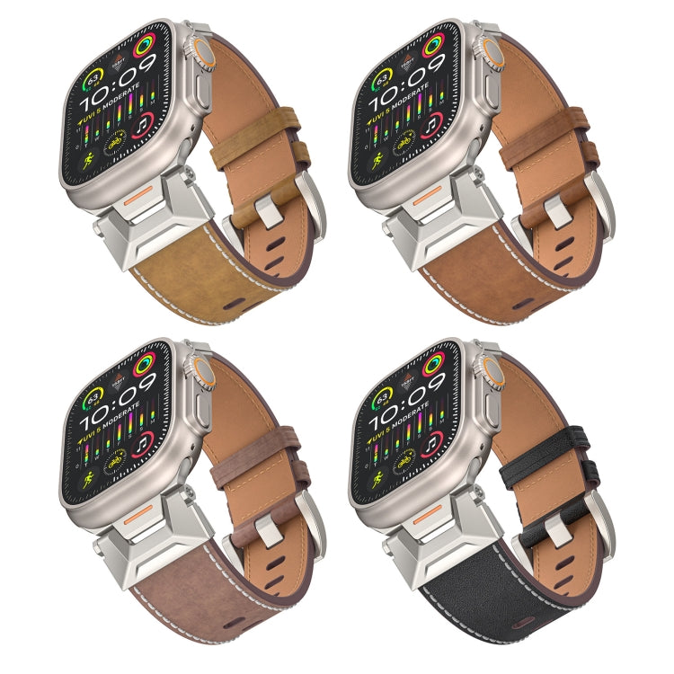 For Apple Watch Series 2 42mm Mecha Style Leather Watch Band(Black Napa) by bashfashion