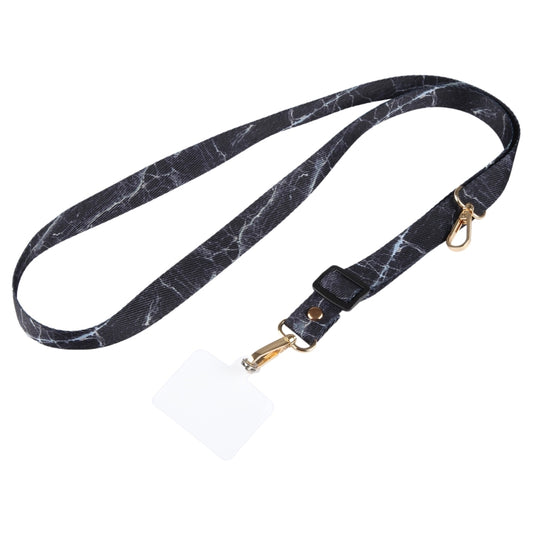 Adjustable Crossbody Mobile Phone Wide Long Lanyard(Black Marble) by bashfashion