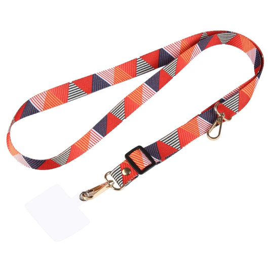 Adjustable Crossbody Mobile Phone Wide Long Lanyard(Red Triangle) by bashfashion