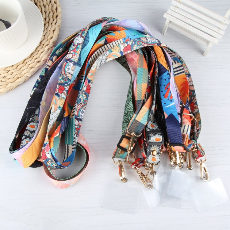 Adjustable Crossbody Mobile Phone Wide Long Lanyard(Colorful Horizontal Strips) by bashfashion