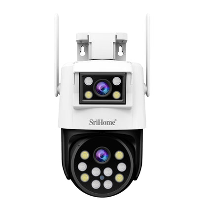 SriHome SH048 2MP + 2MP Humanoid Tracking Smart Night Vision Dual Lens IP Camera(EU Plug) by SriHome