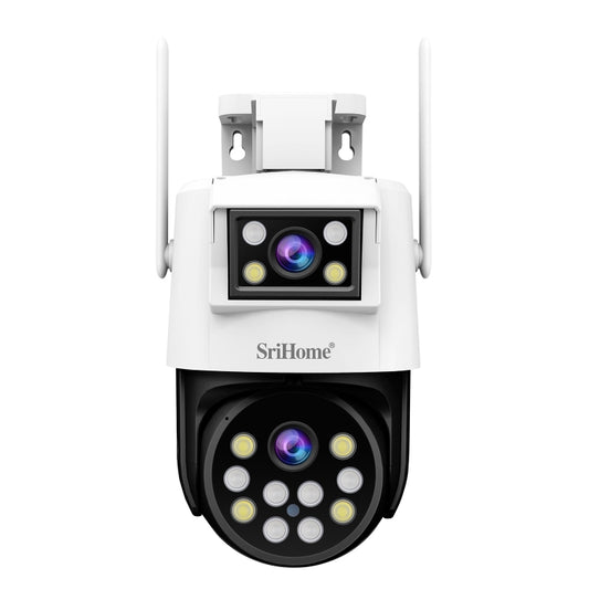 SriHome SH048 2MP + 2MP Humanoid Tracking Smart Night Vision Dual Lens IP Camera(UK Plug) by SriHome