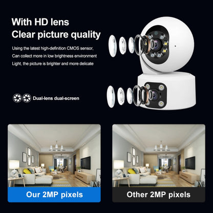 SriHome SH049 2MP + 2MP Humanoid Tracking Smart Night Vision Dual Lens HD IP Camera(EU Plug) by SriHome