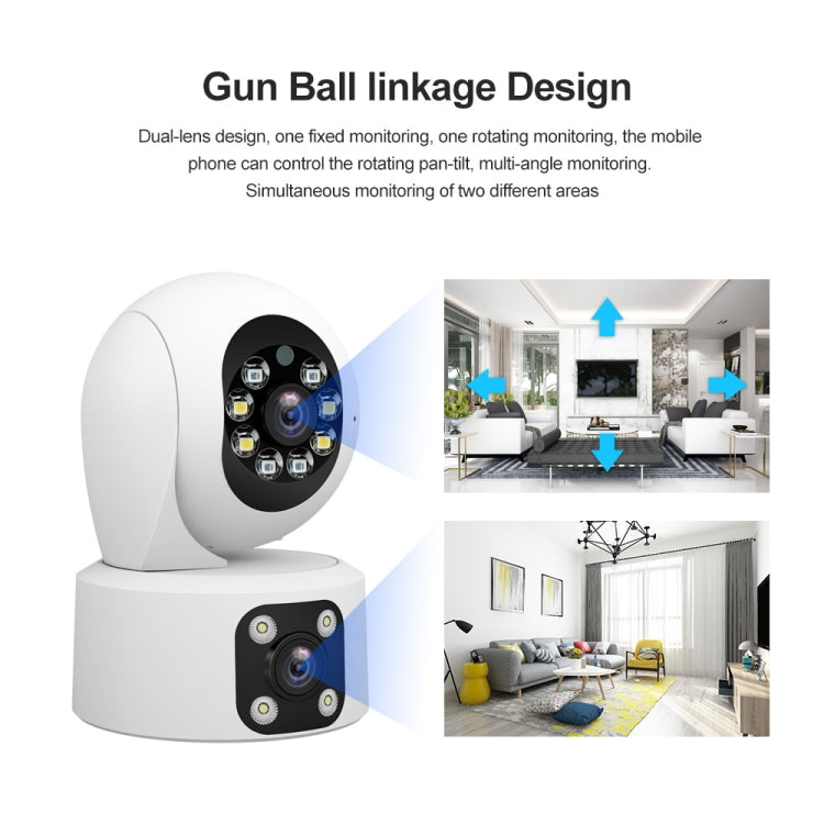SriHome SH049 2MP + 2MP Humanoid Tracking Smart Night Vision Dual Lens HD IP Camera(AU Plug) by SriHome