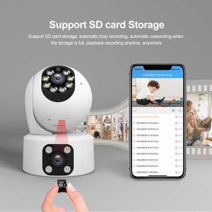 SriHome SH049 2MP + 2MP Humanoid Tracking Smart Night Vision Dual Lens HD IP Camera(UK Plug) by SriHome