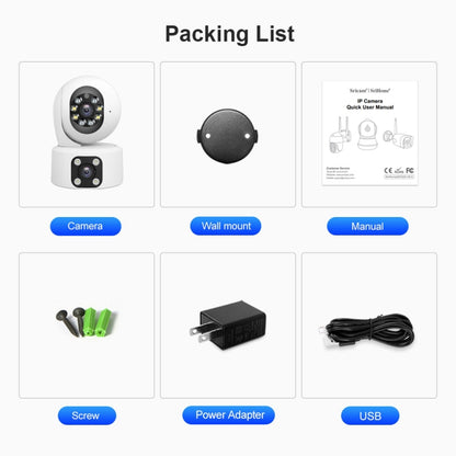 SriHome SH049 2MP + 2MP Humanoid Tracking Smart Night Vision Dual Lens HD IP Camera(AU Plug) by SriHome