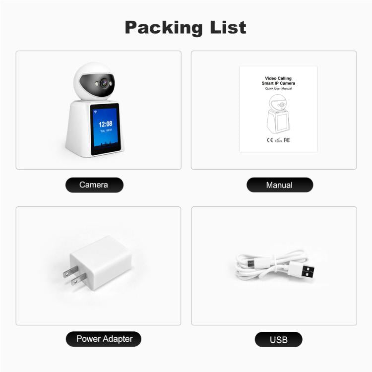 Srihome SH053 4MP 2.8 inch IPS Screen Smart Video Calling IP Camera Baby Monitor(EU Plug) by SriHome