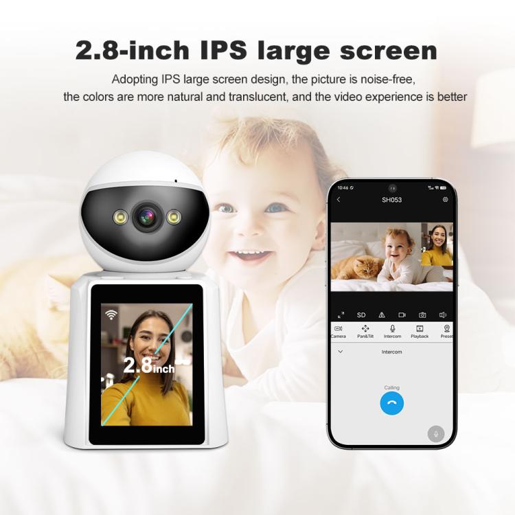 Srihome SH053 4MP 2.8 inch IPS Screen Smart Video Calling IP Camera Baby Monitor(EU Plug) by SriHome